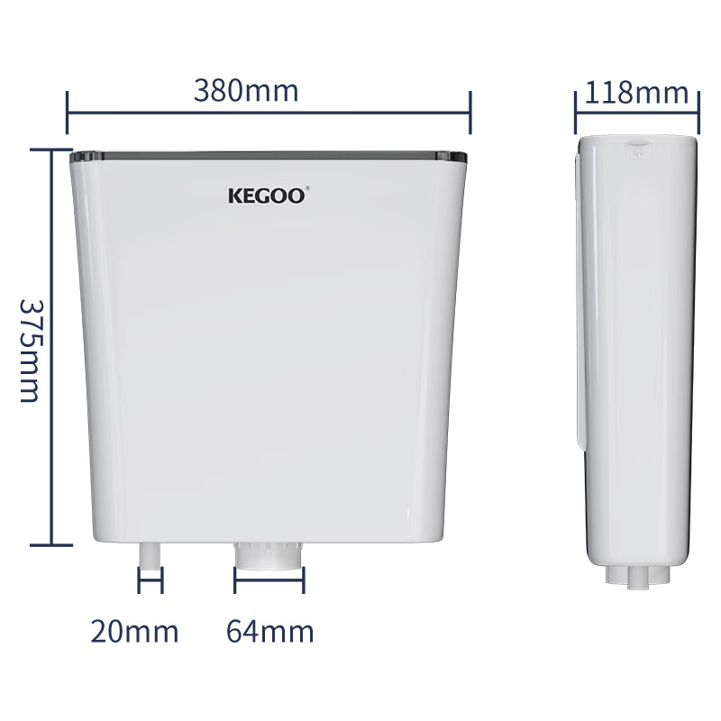 KEGOO squat toilet flush tank toilet punch-free toilet bathroom squat pit squat toilet accessories universal full set K7015