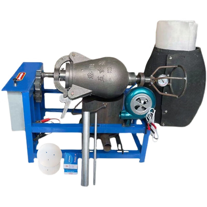 Old-fashioned popcorn machine pot commercial stall traditional fully automatic electric hand-cranked cannon fried chestnut popcorn puffer eight-pound steel pot electric gas burning complete set