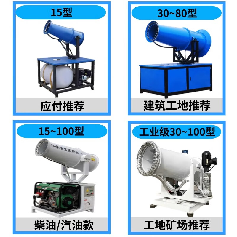 OLOEY mobile construction site dust removal fog cannon machine gun fog machine small electric diesel gasoline vehicle dustproof high-pressure industrial grade new upgraded 15 type 380V fog cannon machine