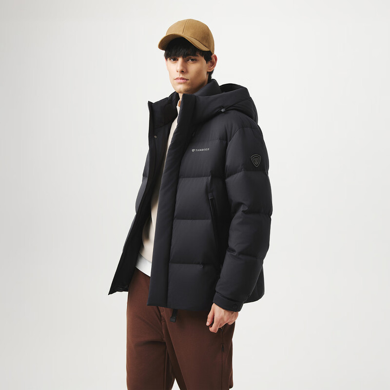 Tambor Down Jacket Men's Short Hooded Versatile Warm Winter Thick Jacket 5530333Z Ebony Gray L175