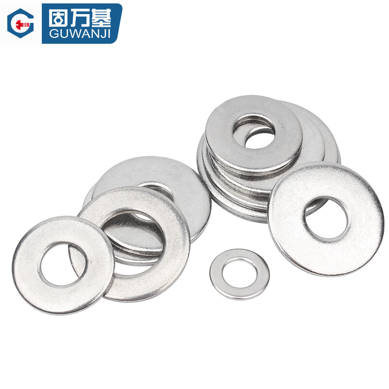 Guwanji 304 stainless steel thickened flat washer round gasket metal screw meson M2M3M4M5M6M8M10 5*12*2 (100 pieces)
