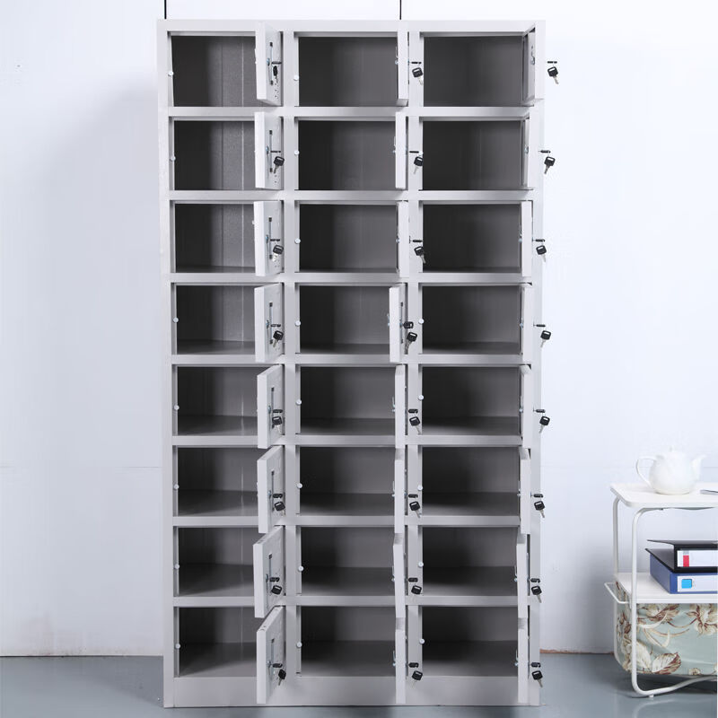 Hard hat storage cabinet 40 dust-free workshop factory employee locker shoe cabinet 24-door layered locker with locking roll cabinet information filing cabinet Thirty-two door locker (gray white) 0.9mm ultra-thick and durable