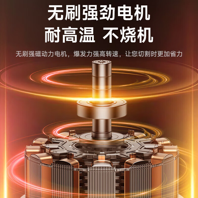 People's Electric Angle Grinder Brushless Lithium Electric Polishing and Grinder Rechargeable Multi-Function Cutting Machine Angle Grinder Set 4.0Ah 1 Battery 1 Charge