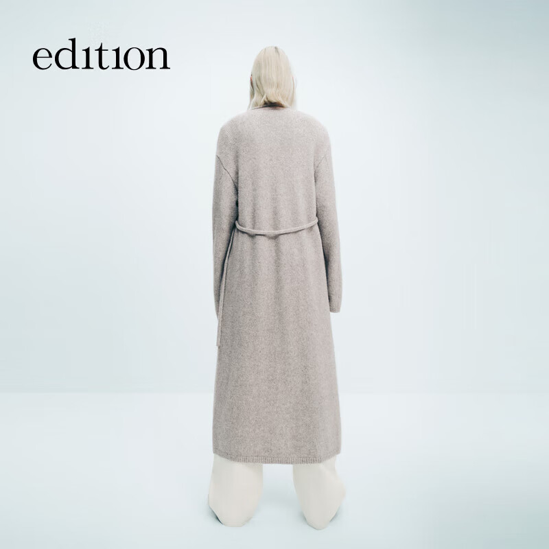 Edition Gao Yuanyuan's same style E+ light life 2024 winter new style lace-up long wool yak sweater jacket