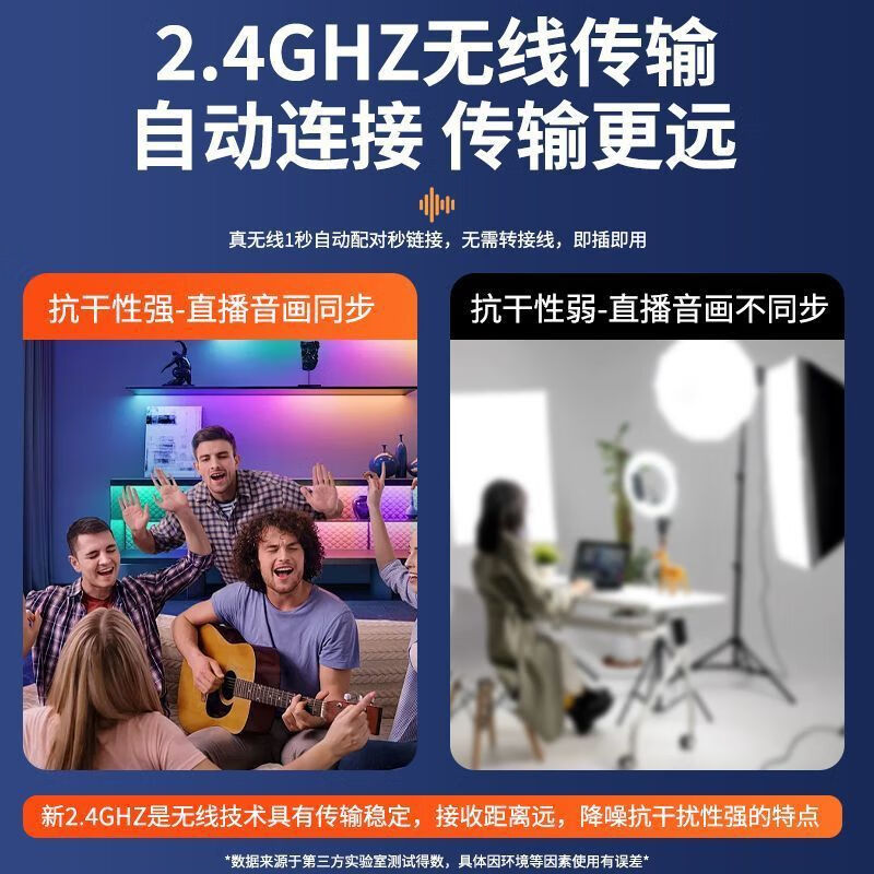 Mammoth Microphone, the same one-to-two wireless lavalier microphone, noise-canceling live broadcast recording equipment for Android and Apple phones, dual-mic belt compartment-Android typec model, lossless radio + noise reduction