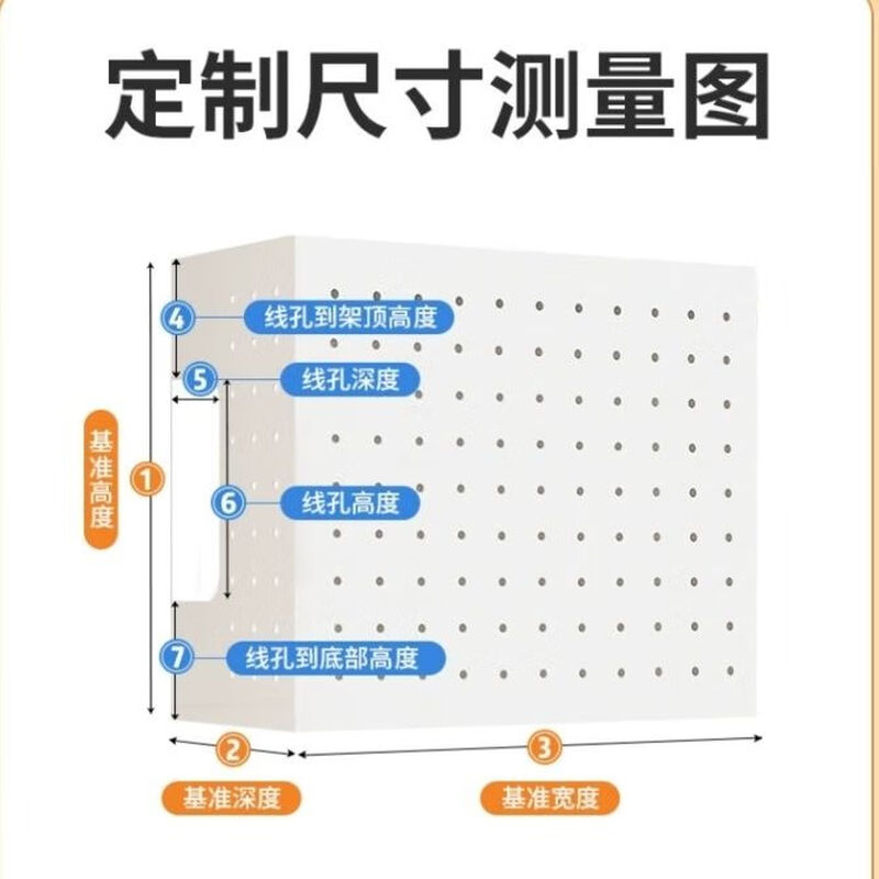 Harvest kitchen pipe shielding cover without drilling hole plate wall-mounted natural gas pipeline baffle gas water heater to hide the ugly hook style 35*30*15 round hole splicing style hole cover 4 hooks included