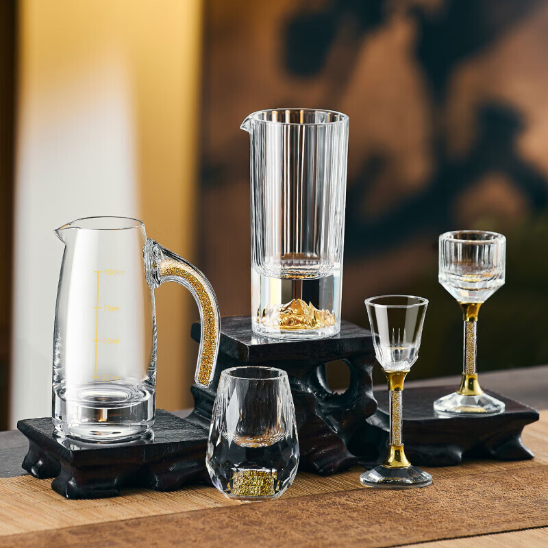 SPEIGLENG light luxury high-end liquor cup wine dispenser set cup holder household high-end national style small wine cup wine set six pots and six cups set-Yunchu Cup