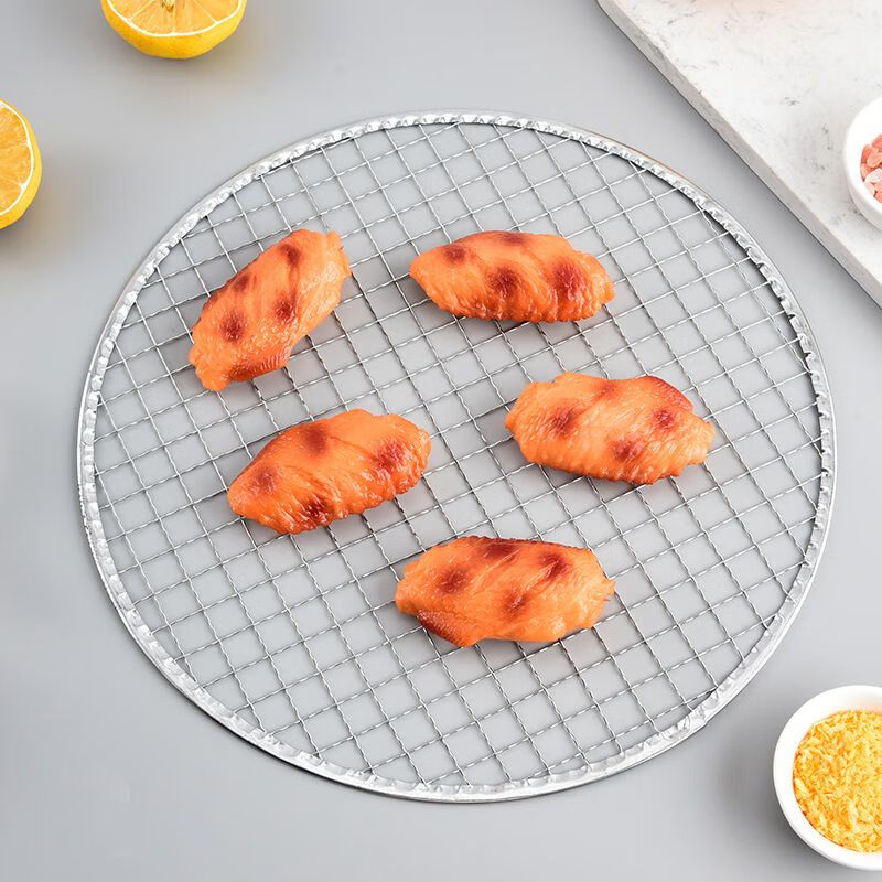 Haiyiduo disposable barbecue net, outdoor camping barbecue net, barbecue grate, stainless steel iron stove for tea cooking, round edge, 29.5cm in diameter (9 pieces)