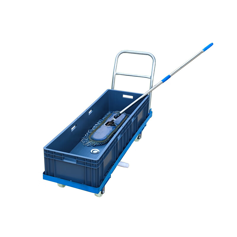 Industrial mopping bucket cleaning mop bucket rectangular mop pool water truck mobile mop truck washing mop bucket single bucket 80*40*23cm bottom model with cart and drain rack
