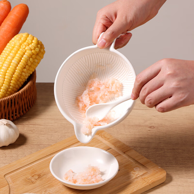 Baijie ceramic grinding bowl baby food supplement grinder baby rice paste bowl with grinding rod household manual grinding tableware