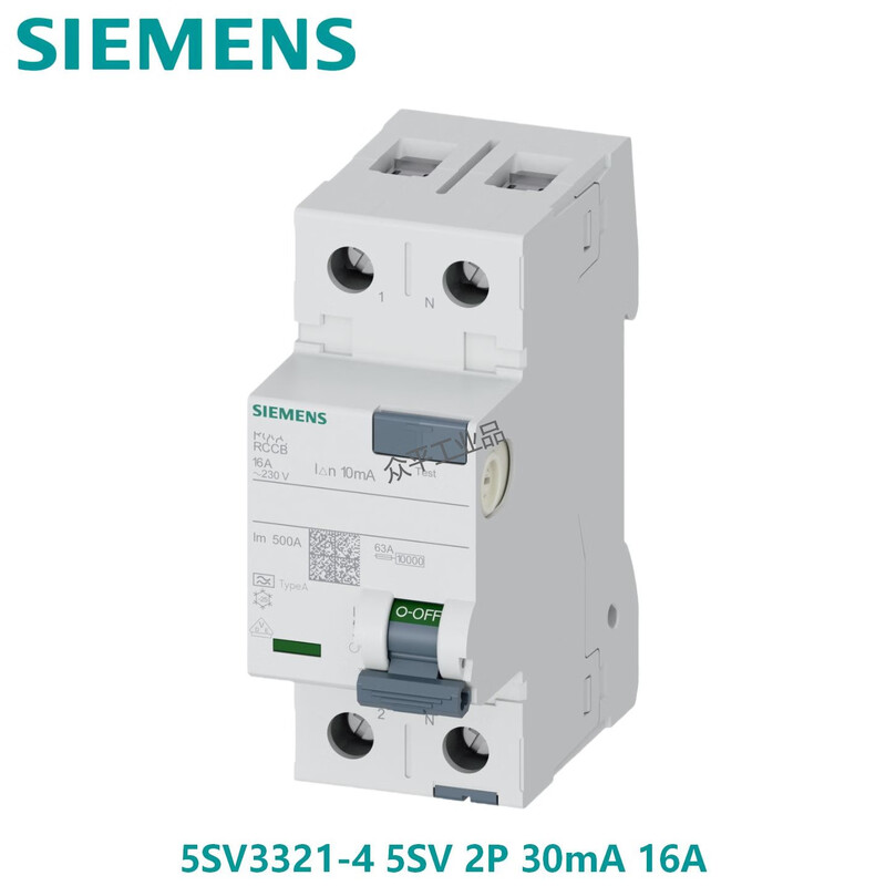 Siemens 5SV series miniature leakage protection circuit breaker A/B leakage protection 2P 30mA 16A-80A 5SV33 5SV3321-4 2P 16A B leakage current 30mA 2P