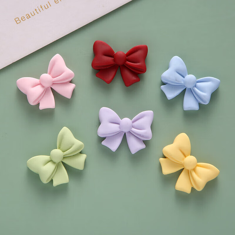 Macaron color bow diy resin jewelry accessories homemade mobile phone case hairpin hairpin decorative material purple