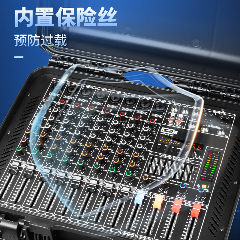 Depusheng Depusheng GT10 amplifier mixer all-in-one professional high-power wireless microphone reverberation Bluetooth USB air box wedding stage performance speaker 15-inch stage performance speaker set