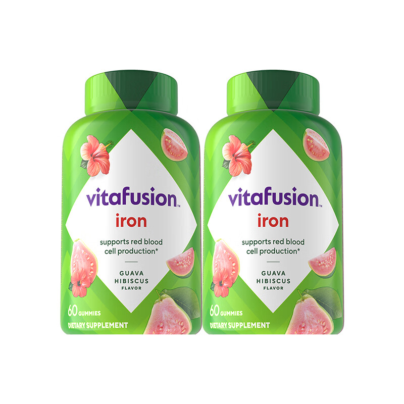 Vitafusion Iron-rich Gummies Iron Vitamins for Women with Anemia 60 Tablets*2