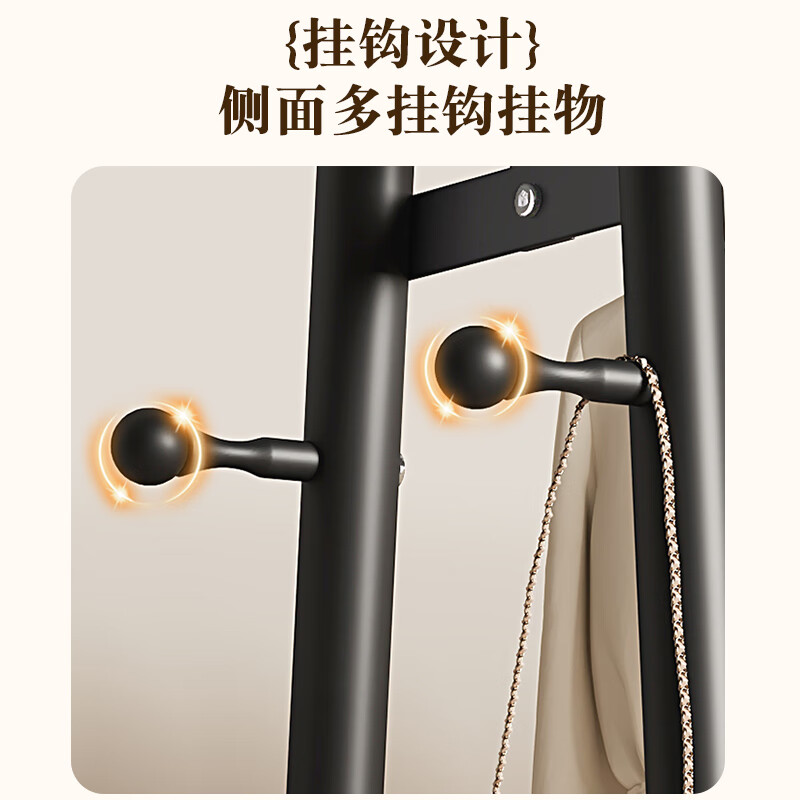 Yiga floor-standing clothes hanger movable coat rack home bedroom clothes storage rack length 100 height 170 black