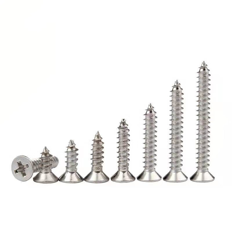 An Junsheng stainless steel countersunk head self-tapping screws national standard flat wood screws screws Rose cross stainless steel screws M3.5*16 (about 550 pieces per pound) five pounds