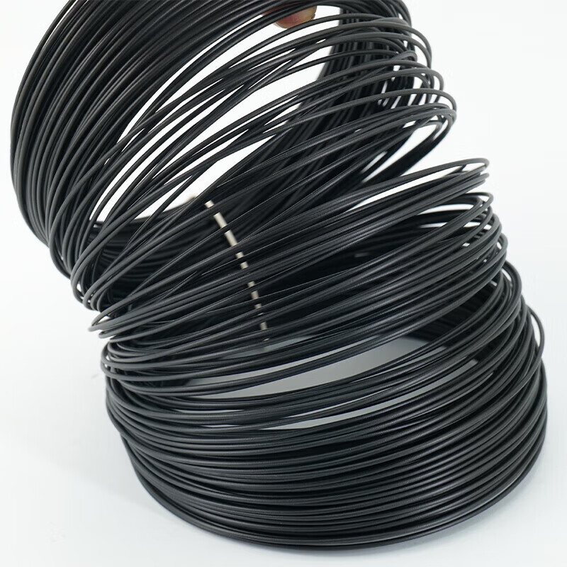 Bingyu BY-30251 Plastic coated iron wire binding wire Optical cable communication strap Black round iron core 0.7mm outer diameter 1.3 (70m)