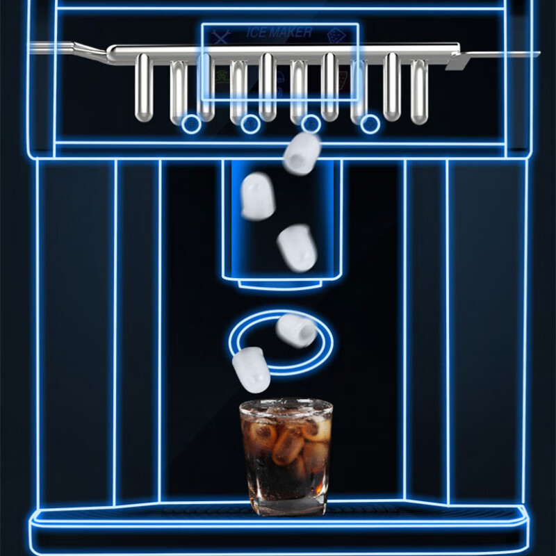 SMVP Japan imported quality 110-volt small desktop household multi-functional automatic water cold water ice cube two-in-one ice machine black__ice and drink cold water two-in-one__English version American plug