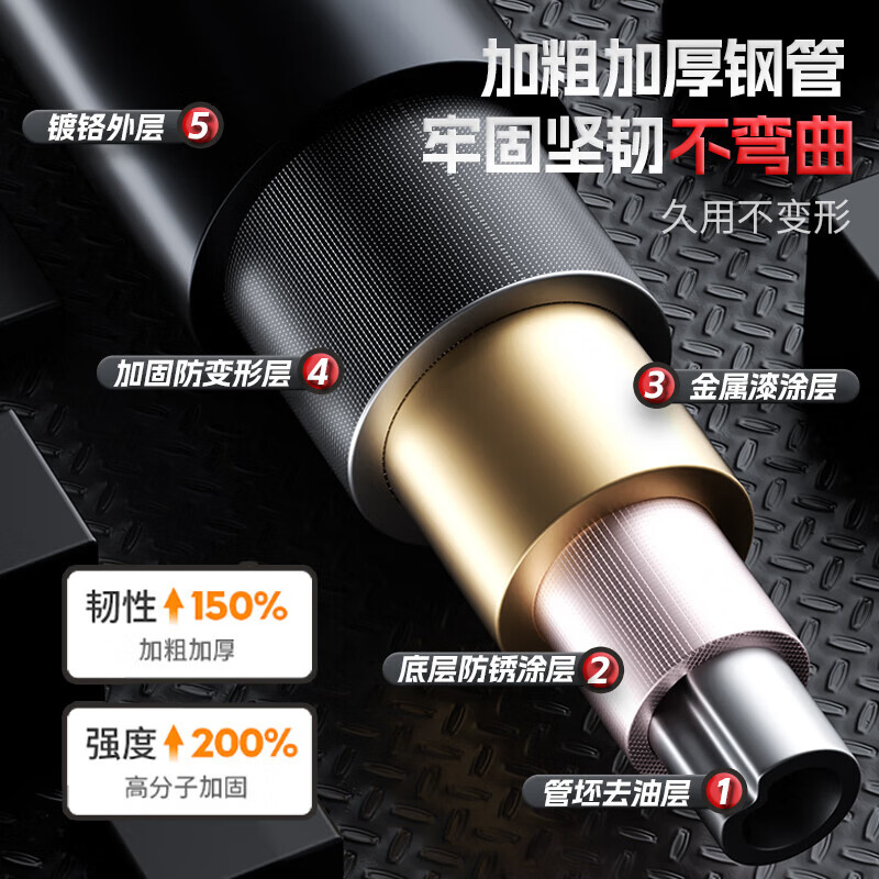 XTEP household horizontal bar indoor pull-up device household punch-free household door horizontal bar adult fitness equipment boom patented medium and long style - strong load-bearing 95-135cm + hanging ring patented certification is more stable and safer. Get 10% off for fakes