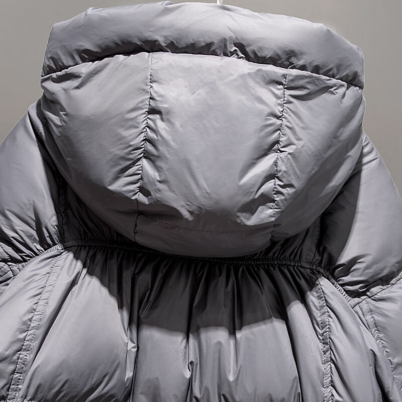 Sibaishe 90 velvet hooded short down jacket for women 2025 winter new double zipper long sleeve contrasting color jacket