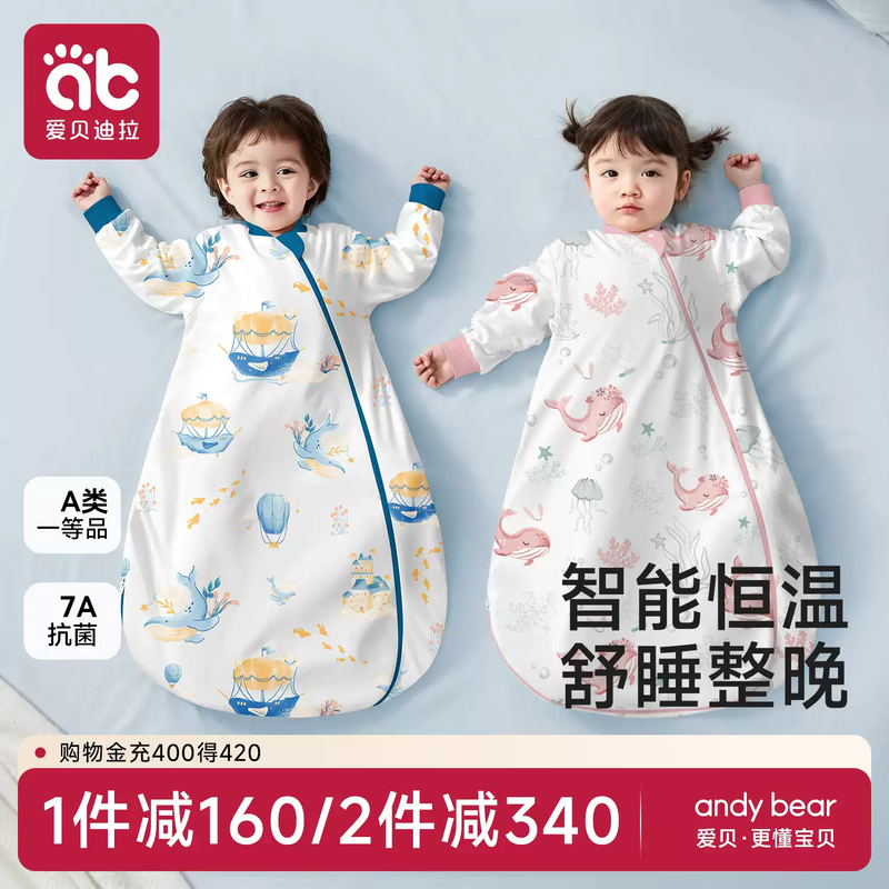 Baby Sleeping Bag Summer Thin Baby Winter Constant Temperature Newborn Children's Anti-Kick Quilt Universal for Four Seasons Tianzhu Warm Ginger Constant Temperature Autumn and Winter Medium Thick Room Temperature 10-18 Panda Party L Size Suitable for Height 80-95cm Recommended Age 1.5-3 Years Old