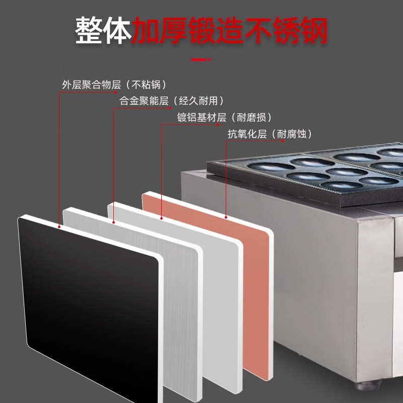 Shi Xishuo Large Hole Double Plate Fish Ball Stove Single Plate Fish Ball Gas Extra Large Takoyaki Octopus Meatball Machine Large Hole Double Plate Electric Fish Ball Stove