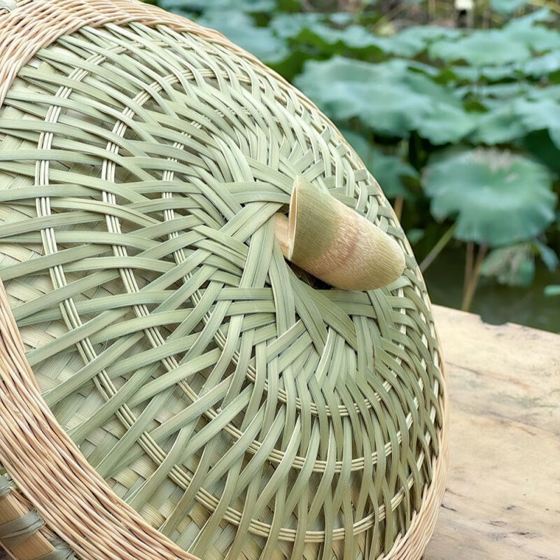 Ye Yu's traditional handmade bamboo pot lids, wooden barrels, bamboo lids, farmhouse household green bamboo art products, bamboo knotted bamboo root buckets, custom-made finely woven bamboo lids