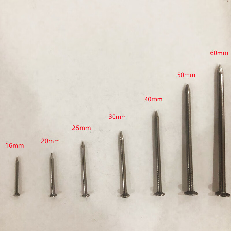 Vinoa scattered decoration shoe nails, small round nails, small iron nails, woodworking household small foreign nails, small door and window nails, wooden board nails, 16mm long (40 pcs)