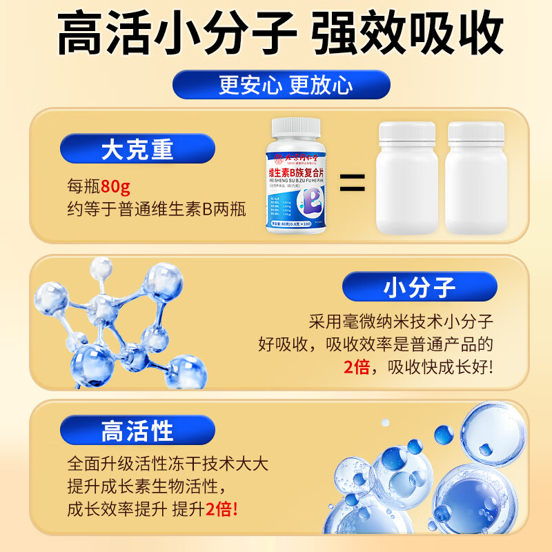 Baijiakang Beijing Tong Ren Tang middle-aged and elderly vitamin B complex vitamin b12 men and women special 3 bottles