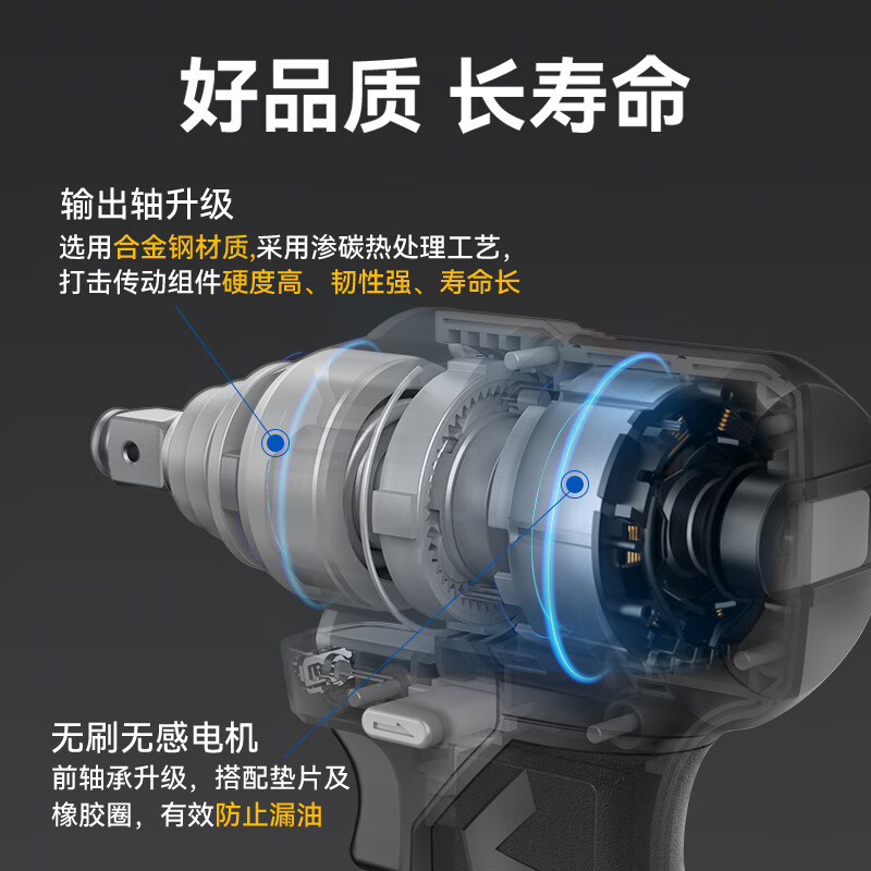 Dayi Electric Wrench High Torque 20V Lithium Brushless Impact Electric Wrench Charging Air Cannon Template Worker A7Pro460 Bare Metal No Battery Charger 460N