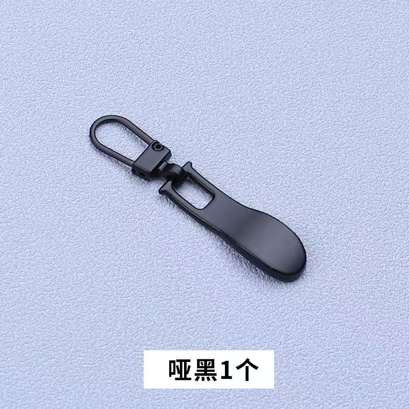 Daily use detachable zipper puller clothing accessories lock backpack metal zipper piece universal replacement pull tab black 2 pieces