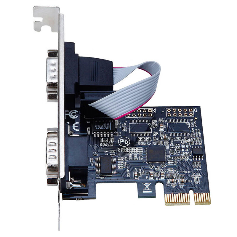 PCI-E serial port card DB9 nine-pin serial port RS232 interface industrial control expansion card AX99100 chip COM port AX99100-serial port plus parallel port card
