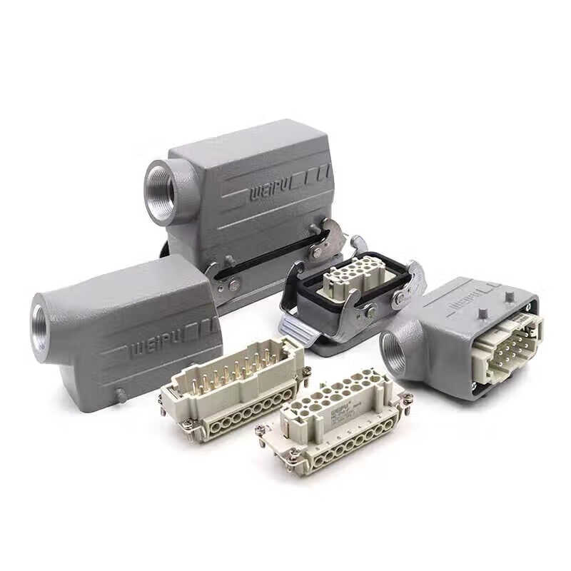 Weipu rectangular heavy-duty waterproof connector He series 3/4/6/10/16/24-core 16A aviation plug and socket 16-core open hole socket shell (HA16B-ST-2L_W)