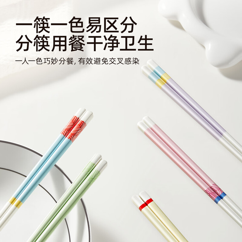 Bear Ceramic Chopsticks Ceramic Household Advanced Food Grade Antibacterial and Mildew Resistant Food Grade Household Colorful Five Pairs
