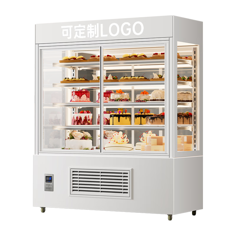 Chuanglai Vertical Cake Refrigerated Display Cabinet Air-cooled Frost-free Refrigerator Baking Coffee Milk Tea Bakery Western Pastry Dessert Mousse Low-Temperature Milk Beverage Front-Opening Height Preservation Freezer Supports Customization Size/Style/Configuration 2000*700*1800mm