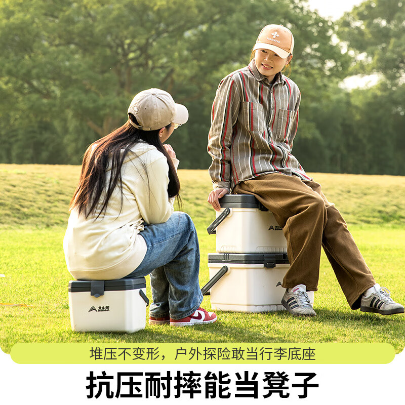 Beishan Lang Insulated Box Food Special Commercial Stall Refrigerator Outdoor Camping Car Refrigerator Fishing Fresh Box 13.5L_White Gray (PU Insulation Layer) Long-lasting Cold Keeping 24 Hours 1