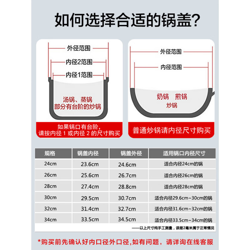 SUPOR pot lid household glass high temperature resistant tempered lid 2628/30/32cm original accessories frying pan 32cm tempered glass lid + (road damage guaranteed)