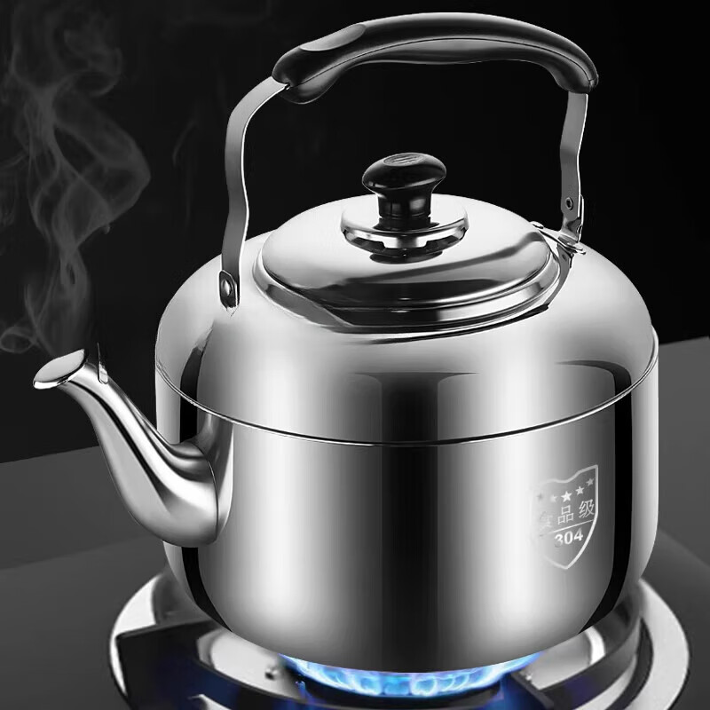 Fat Donglai same style 304 stainless steel thickened whistle large capacity kettle gas stove household kettle gas stove 304 food grade whistle large kettle 1L 4 liters