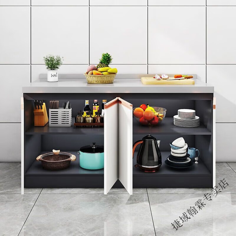 Vinoa honeycomb aluminum stainless steel cabinet simple combination customization simple one-piece marble aluminum alloy stove cabinet assembly Main picture style 70cm (aluminum honeycomb cabinet)