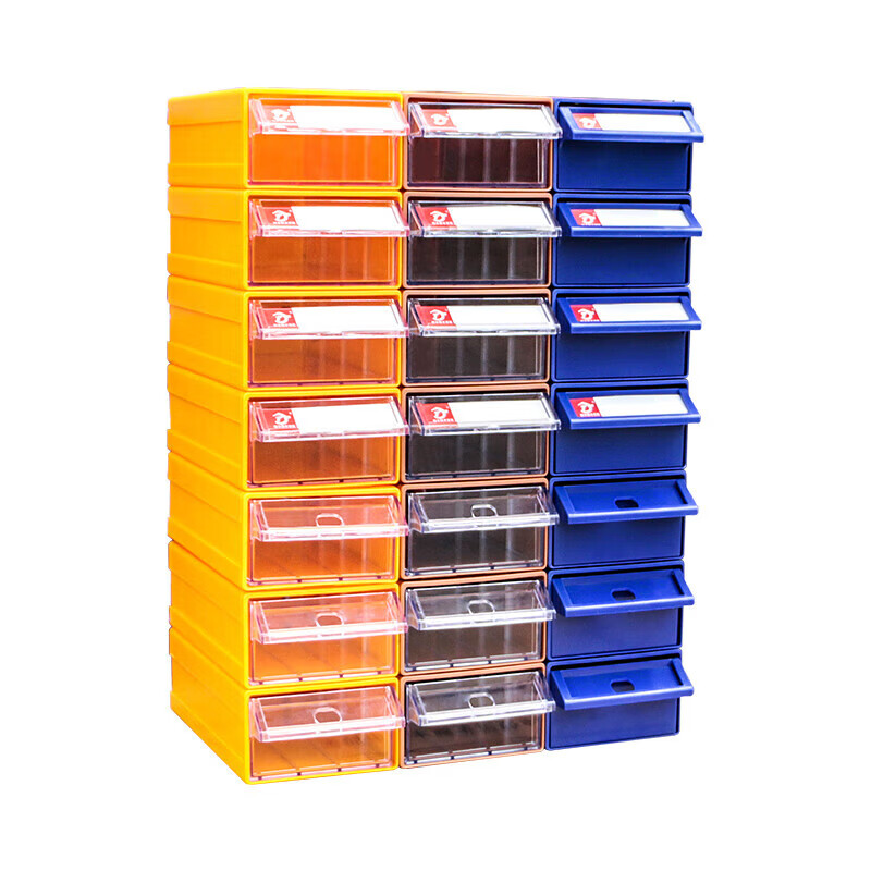 Parts box Drawer-type component box Parts storage box Screw component box Warehouse material box compartment F01# Blue transparent 1 piece Outside 175*112*56mm - Please note when ordering other colors