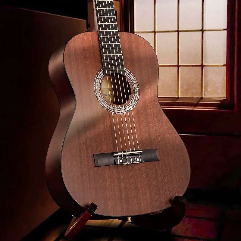 Classical acoustic guitar 39-inch spruce mahogany core bright classical guitar guitar adult performance-grade guitar instrument 39-inch high-end classical bright wood color