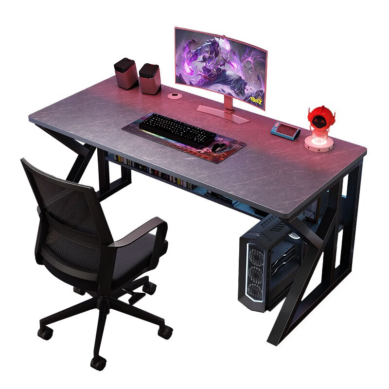 Oumao Computer Desk Desktop Home Gaming Table and Chair Set Office Small Desk Simple Desk Game Table Study Table Double-layer Black Willow 100*60*72cm Post the Picture and Get a 10 Yuan Rebate (Collection of Buyers Show)