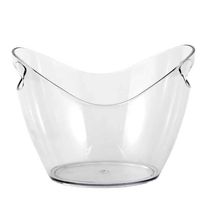 Luluo Food Grade Yuanbao Ice Bucket Bar Acrylic Ice Cube Ice Bucket Champagne Bucket Commercial Portable Ice Bucket Outdoor Camping PP Double Hand-held Primary Color Frosted 1 Piece