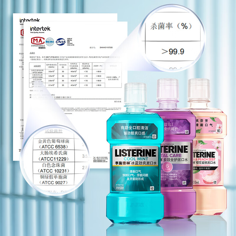 Listerine Mouthwash Cherry Blossom Peach Flavor Fruity Mouth Warmth Fresh Breath Women 500mL