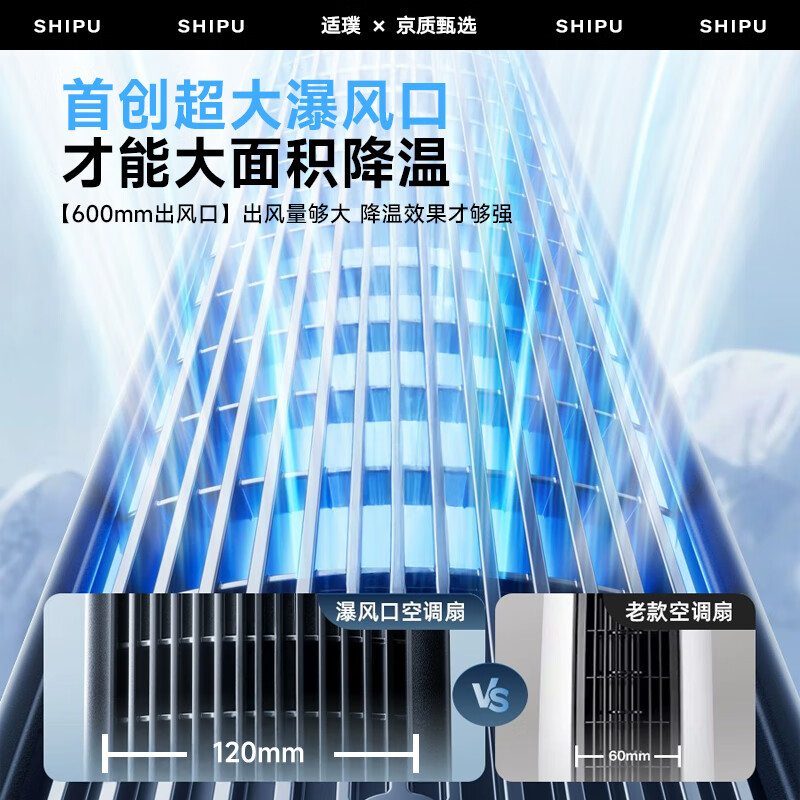 Shipu 2026 new style quick cooling 14 air conditioning fan refrigeration fan floor-standing home air cooler bedroom ultra-quiet first-level energy efficiency air circulation powerful small air-conditioning dormitory 70cm upgraded model 0~50 extremely fast cooling wide-angle shaking head no water or ice added far more than first-level energy efficiency 90-day free trial