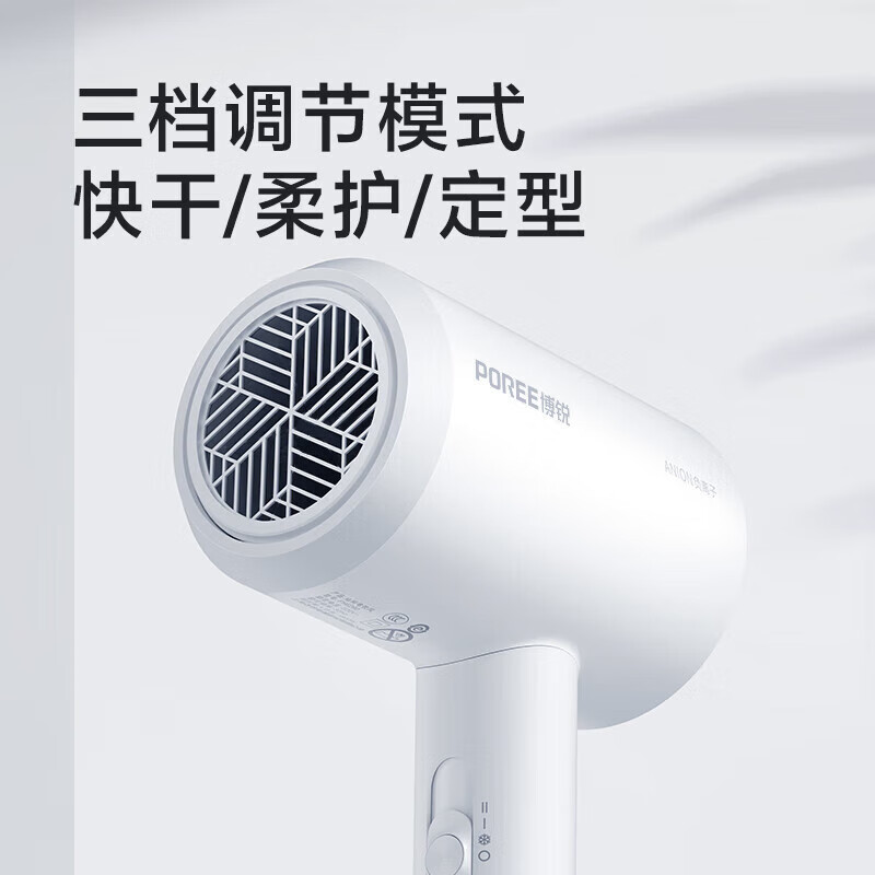 Feike Bo Rui hair dryer household high-power hair dryer student dormitory portable high wind low noise three-speed temperature 360 air nozzle hair dryer New Year gift for girlfriend heartfelt confession gift bag PH1629 hair dryer