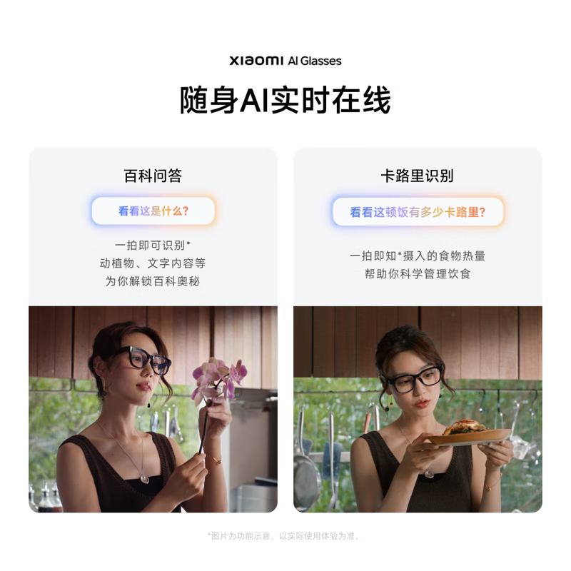 Xiaomi AI Glasses Xiaoai Classmate Photography Glasses Wireless Smart Glasses Bluetooth Voice Call Glasses Photo Translation Glasses Xiaomi AI Glasses Monochrome Electrochromic Version