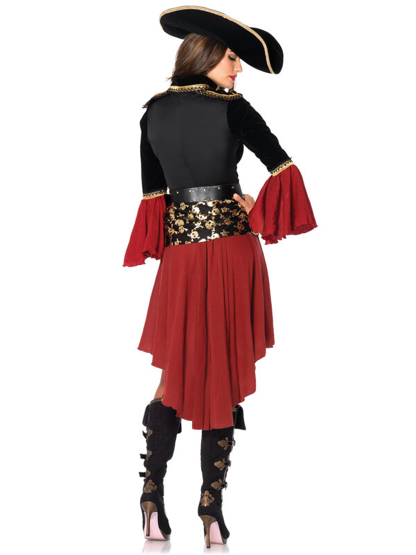 Leg Avenue Women's 2 Piece Cruel Ocean Pirate Captain Dress Costume