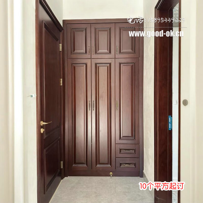 North American cherry wood whole house custom bedroom door, painted door, original wood door, interior door set, door cabinet door, wardrobe door, North American cherry wood room door master pattern with buckle line and door cover