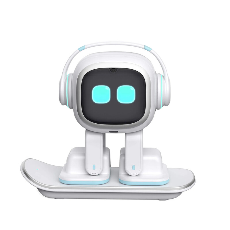 Emo Robot Intelligent Companion Toy Voice Recognition Emotional Communication Children's Adult Electronic Pet AIROBO 5 Black Automatic Recharge Version